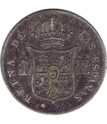 Moneda de España 1 Real 1862 Isabel II Madrid. Plata.  - 2