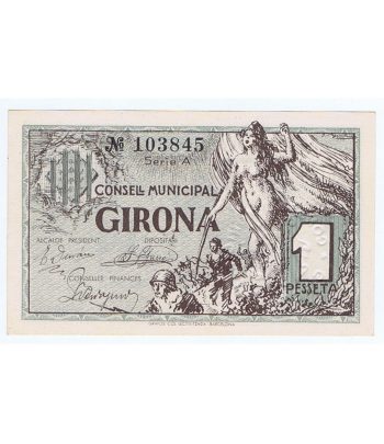 Billete 1 Pesseta Consell Municipal Girona 1937. SC  - 1