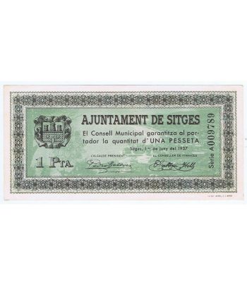 Billete de 1 Pesseta Ajuntament de Sitges 1937. SC  - 1