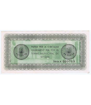 Billete de 1 Pesseta Ajuntament de Sitges 1937. SC  - 2