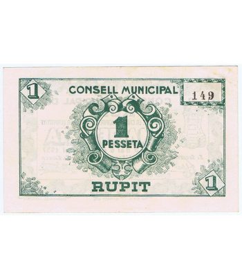 Billete 1 Pesseta Consell Municipal Rupit 1937. SC  - 2