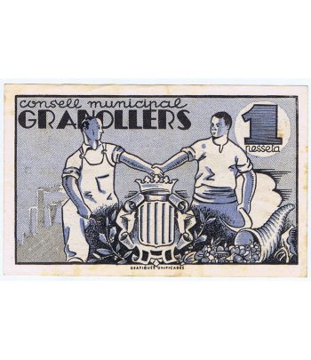 Billete 1 Pesseta Consell Municipal Granollers 1937.  - 1