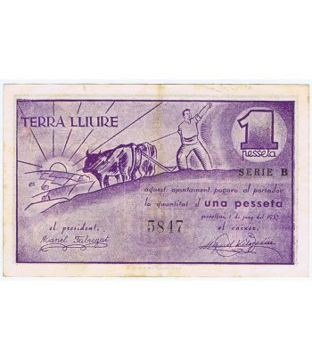 Billete 1 Pesseta Consell Municipal Granollers 1937.  - 2