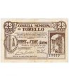 Billete de 25 Céntims Consell Municipal Torelló 1937.  - 1