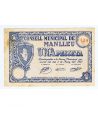 Billete 1 Pesseta Consell Municipal Manlleu 1937.  - 1