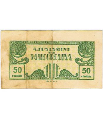 Billete de 50 cèntims Ajuntament de Vallgorguina 1937.  - 1