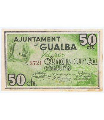 Billete de 50 cèntims Ajuntament de Gualba 1937. Serie 2721  - 1