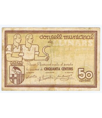 Billete 50 Céntims Consell Municipal Llinars 1937. SC  - 1