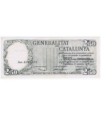 Billete de 2.5 Pessetes Generalitat de Catalunya. MBC+  - 1