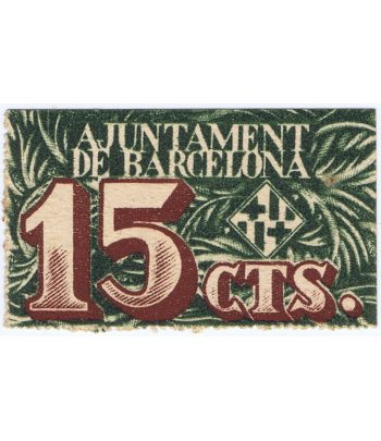 Billete 15 céntims Ajuntament de Barcelona 1937. Serie A  - 1