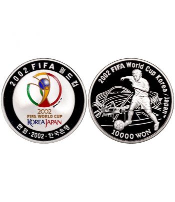 Moneda plata 10000 Won Korea Japan 2002 Estadio Suwon  - 1