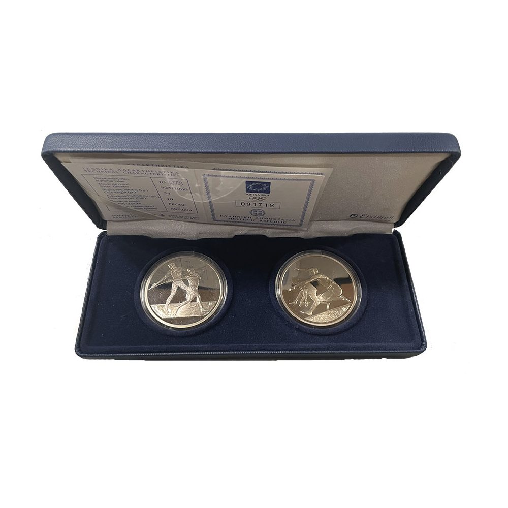 Monedas 10 euros Grecia Olimpiada Atenas 2004. 2 Monedas de Plata  - 1