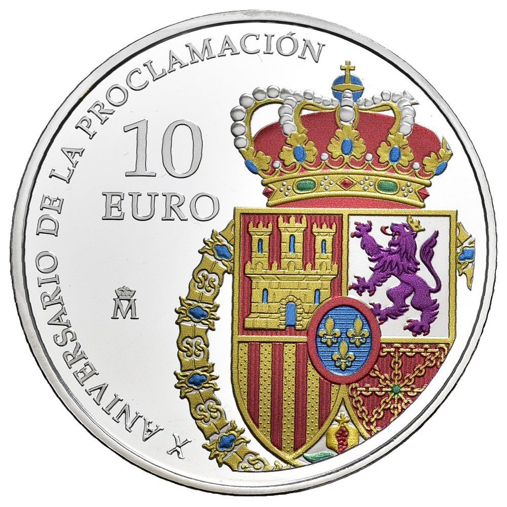 Moneda de España 10 euros 2024 Proclamación Felipe VI. Plata  - 1