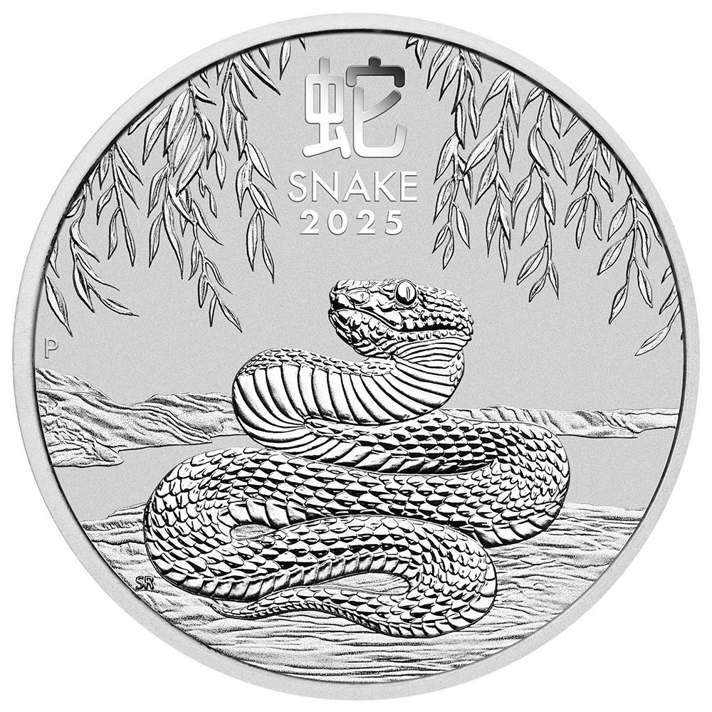 Moneda de plata Austalia 1$ año Lunar Chino de la Serpiente 2025  - 1