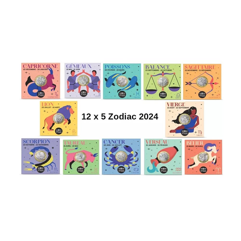 Monedas 5 euros Francia año 2025 Colección Astronomia Zodiaco  - 1