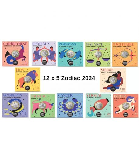 Monedas 5 euros Francia año 2025 Colección Astronomia Zodiaco  - 1