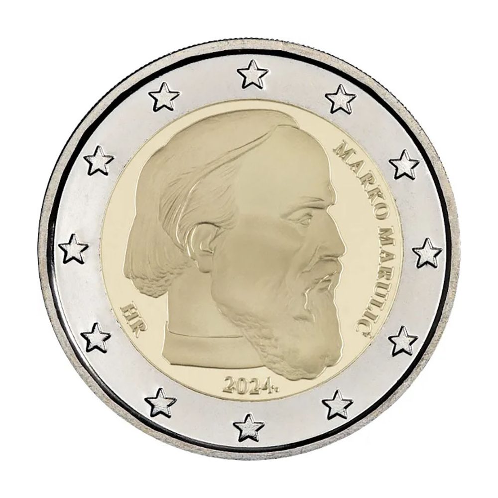 moneda 2 euros Croacia 2024 Marko Marulic.  - 1