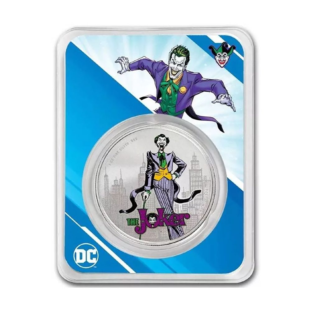 Moneda de plata 5 Dollars Samoa Batman Joker 2024 Color  - 1