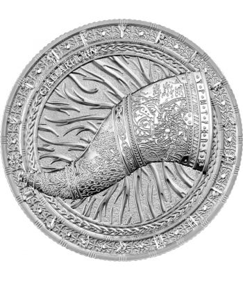 Moneda onza de Plata 5 Mark Alemania 2024 cuerno Gjallarhorn.  - 2