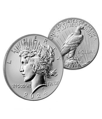 Estuche plata Proof EEUU 2024 onzas Morgan y Peace Dollar.  - 3