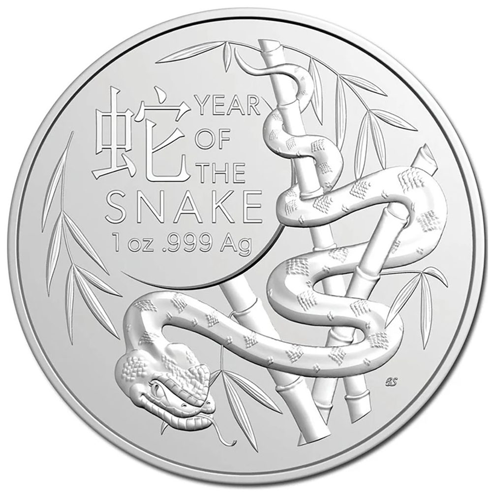 Moneda de plata Austalia 1$ año Chino de la Serpiente 2025  - 1