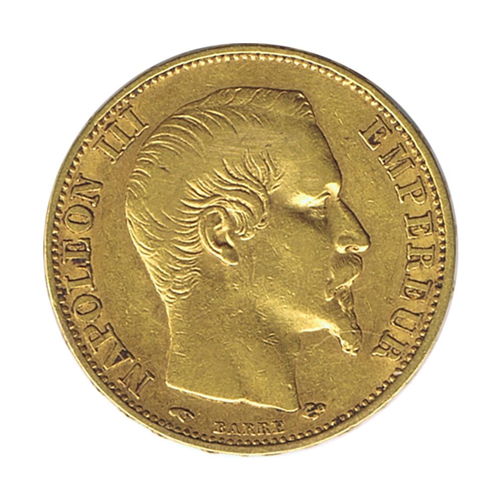 Moneda de Francia 20 Francs 1857 A Napoleón III. Oro  - 1