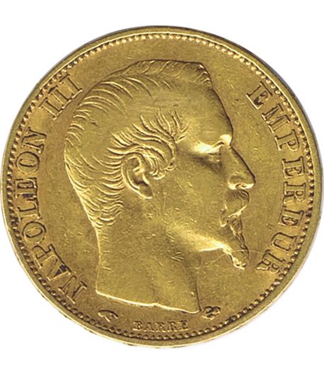 Moneda de Francia 20 Francs 1857 A Napoleón III. Oro  - 1