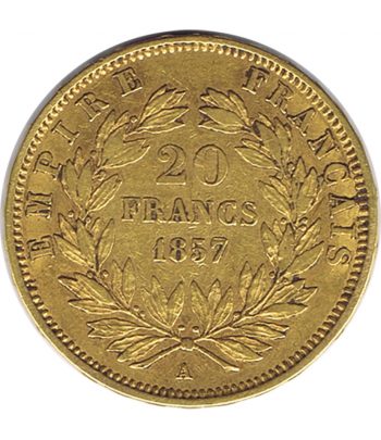 Moneda de Francia 20 Francs 1857 A Napoleón III. Oro  - 2