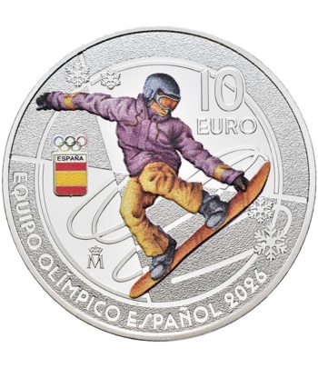 Moneda de España 10 euros 2025 Equipo Olímpico Español. Plata  - 1