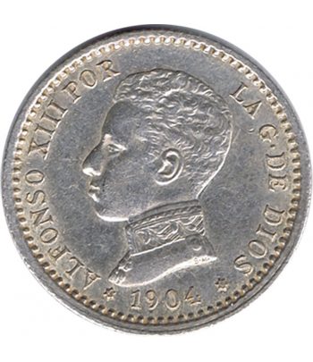 Moneda de España 50 Céntimos de Plata 1904 *10 Alfonso XIII PC V. EBC.  - 1