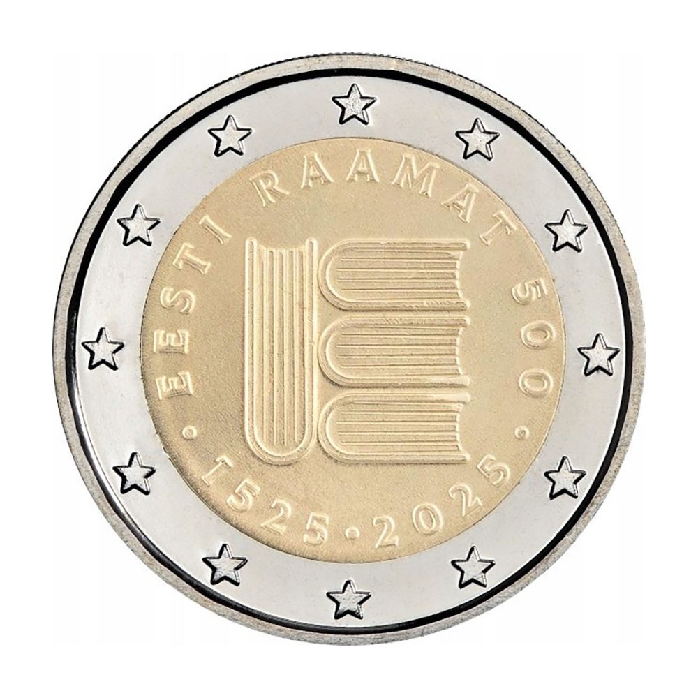 moneda 2 euros Estonia 2025 500 años Texto Impreso  - 1