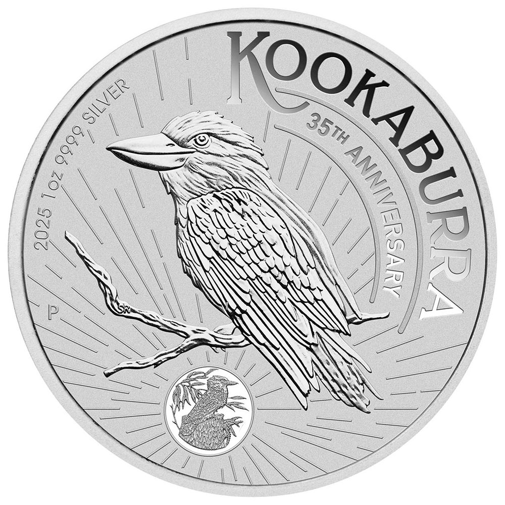 Moneda de plata 1$ Australia Kookaburra 2025. 35 aniversario  - 1