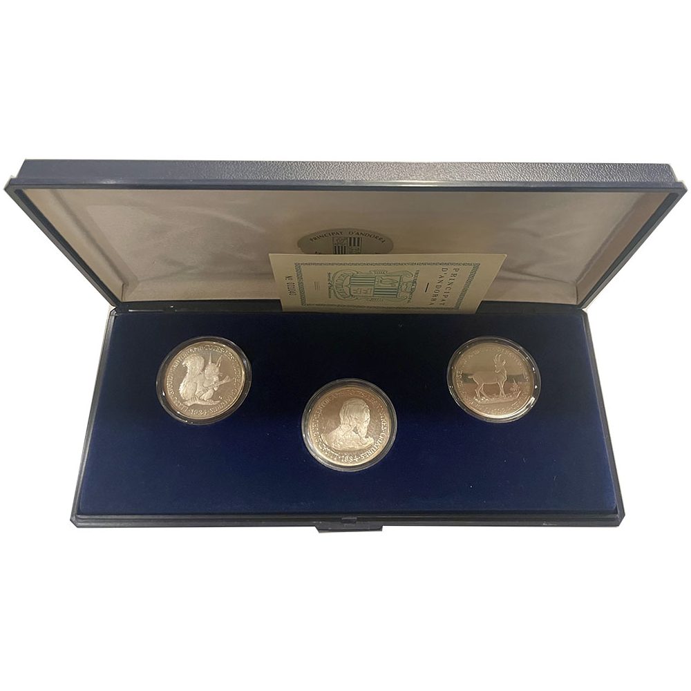 Estuche monedas Andorra 20 Diners 1984 Fauna.  - 1