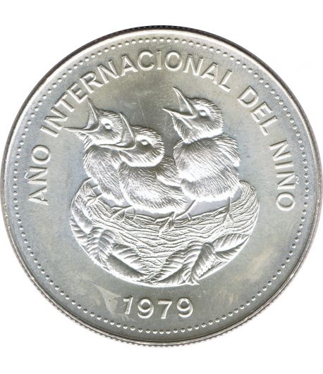 Moneda 100 colones Costa Rica 1979 Año Internacional del Niño. Plata  - 1