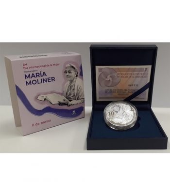 Moneda de España 10 euros 2025 María Moliner. Plata  - 3