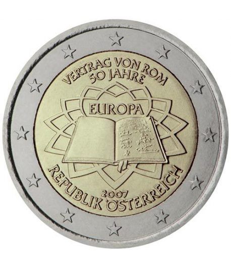 moneda Austria 2 euros 2007 Tratado Roma