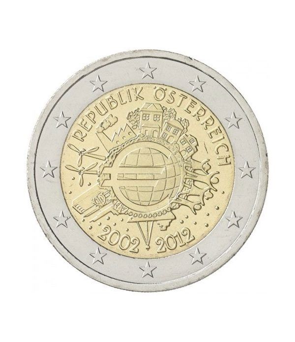 moneda Austria 2 euros 2012 "X ANIVERSARIO DEL EURO".
